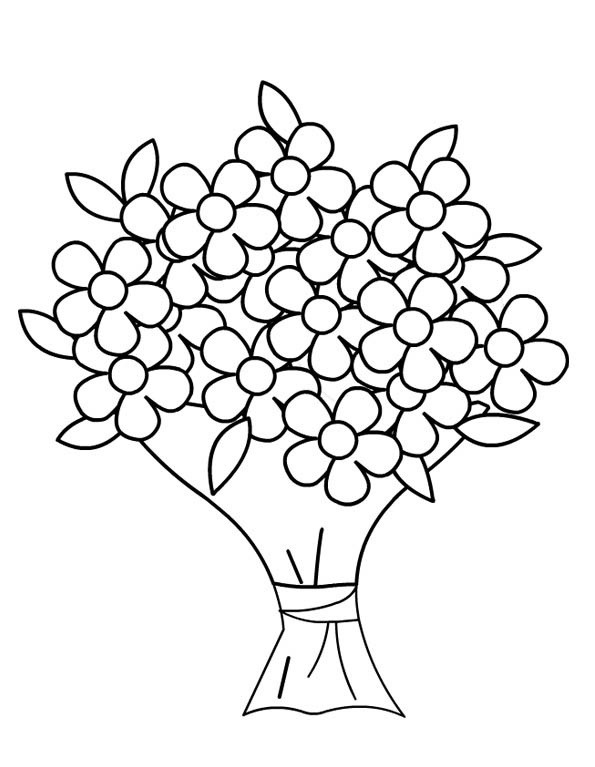 Dibujo para colorear: Ramo de flores (Naturaleza) #160836 - Dibujos para Colorear e Imprimir Gratis