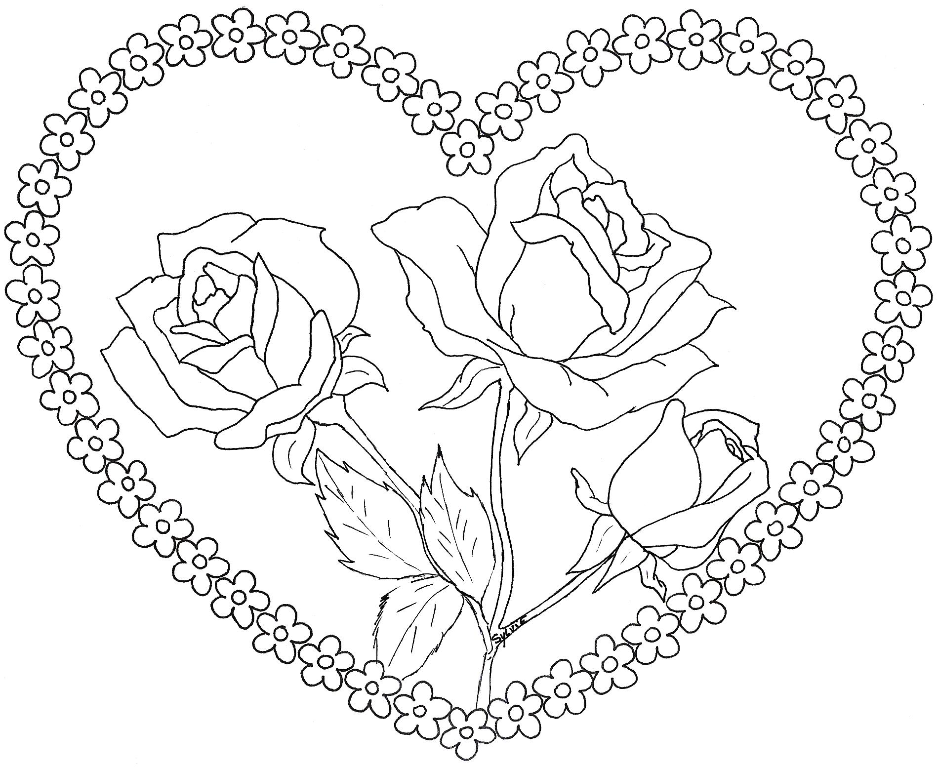 Dibujo para colorear: Rosas (Naturaleza) #161883 - Dibujos para Colorear e Imprimir Gratis