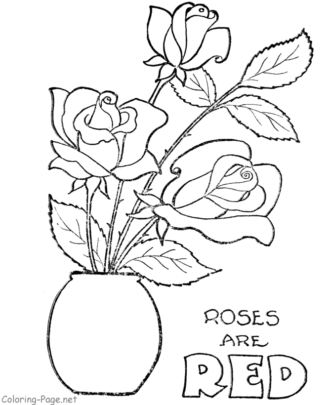 Dibujo para colorear: Rosas (Naturaleza) #161924 - Dibujos para Colorear e Imprimir Gratis