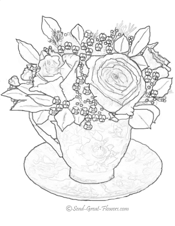 Dibujo para colorear: Rosas (Naturaleza) #161940 - Dibujos para Colorear e Imprimir Gratis