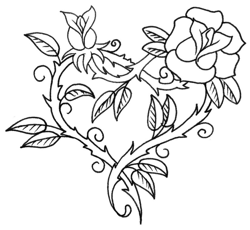 Dibujo para colorear: Rosas (Naturaleza) #161961 - Dibujos para Colorear e Imprimir Gratis