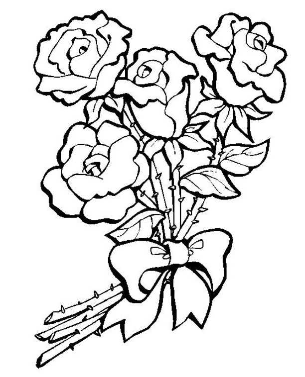 Dibujo para colorear: Rosas (Naturaleza) #162015 - Dibujos para Colorear e Imprimir Gratis