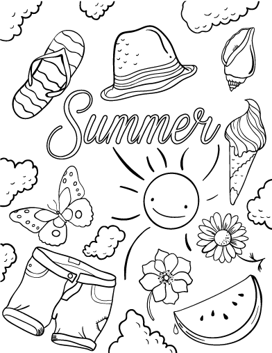 Dibujo para colorear: Temporada de Verano (Naturaleza) #165122 - Dibujos para Colorear e Imprimir Gratis