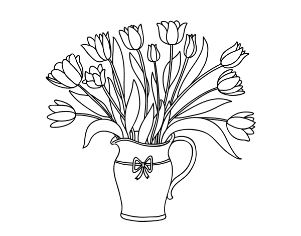Dibujo para colorear: Tulipán (Naturaleza) #161746 - Dibujos para Colorear e Imprimir Gratis