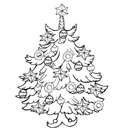Dibujo para colorear: Arbol de Navidad (Objetos) #167490 - Dibujos para Colorear e Imprimir Gratis