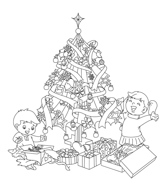 Dibujo para colorear: Arbol de Navidad (Objetos) #167567 - Dibujos para Colorear e Imprimir Gratis