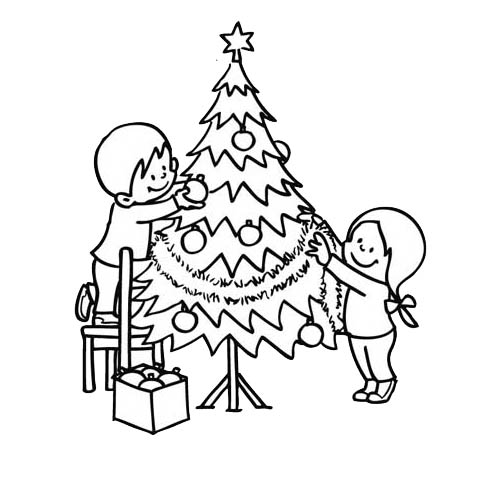 Dibujo para colorear: Arbol de Navidad (Objetos) #167583 - Dibujos para Colorear e Imprimir Gratis