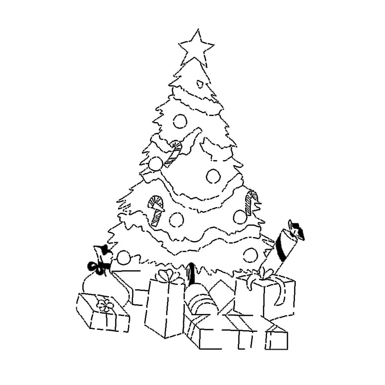 Dibujo para colorear: Arbol de Navidad (Objetos) #167613 - Dibujos para Colorear e Imprimir Gratis