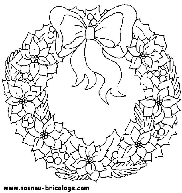 Dibujo para colorear:  Corona de Navidad (Objetos) #169335 - Dibujos para Colorear e Imprimir Gratis