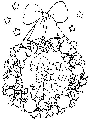 Dibujo para colorear:  Corona de Navidad (Objetos) #169340 - Dibujos para Colorear e Imprimir Gratis