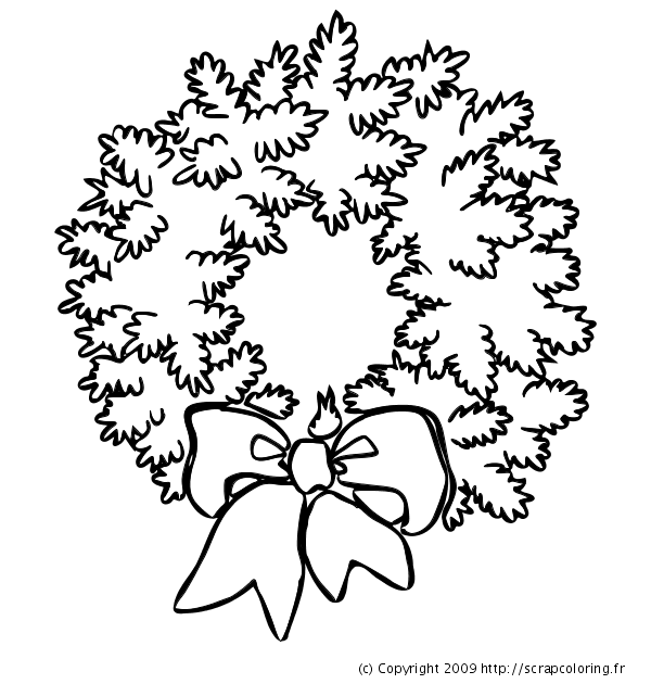 Dibujo para colorear:  Corona de Navidad (Objetos) #169341 - Dibujos para Colorear e Imprimir Gratis