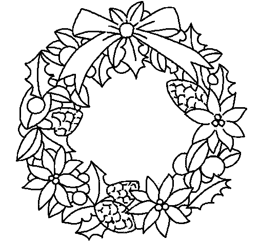 Dibujo para colorear: Corona de Navidad (Objetos) #169347 - Dibujos para Colorear e Imprimir Gratis