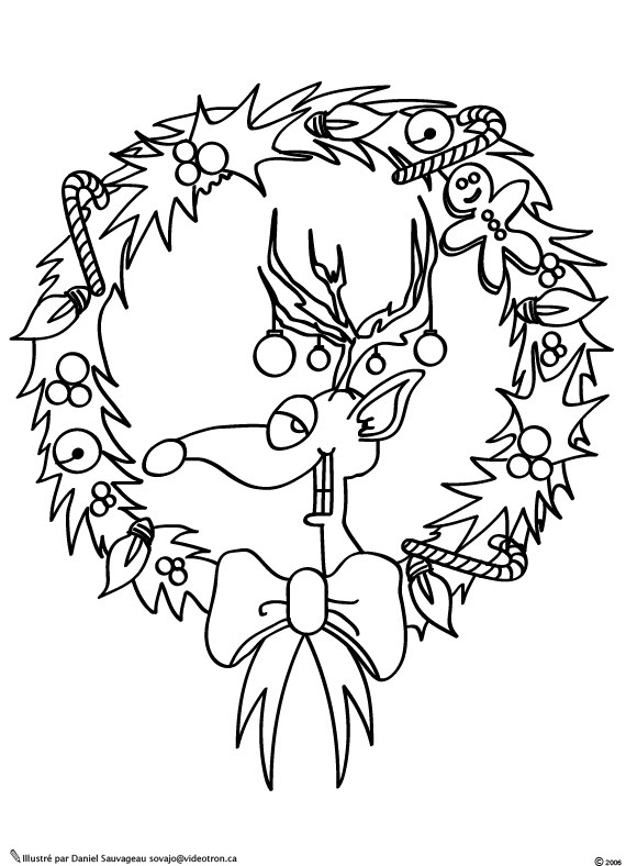 Dibujo para colorear: Corona de Navidad (Objetos) #169370 - Dibujos para Colorear e Imprimir Gratis