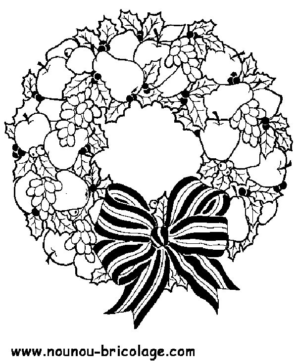 Dibujo para colorear: Corona de Navidad (Objetos) #169373 - Dibujos para Colorear e Imprimir Gratis