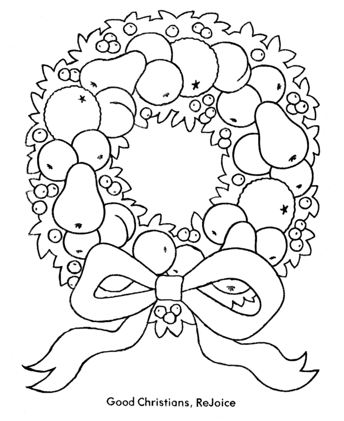 Dibujo para colorear: Corona de Navidad (Objetos) #169377 - Dibujos para Colorear e Imprimir Gratis