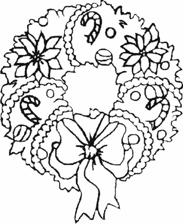 Dibujo para colorear:  Corona de Navidad (Objetos) #169432 - Dibujos para Colorear e Imprimir Gratis