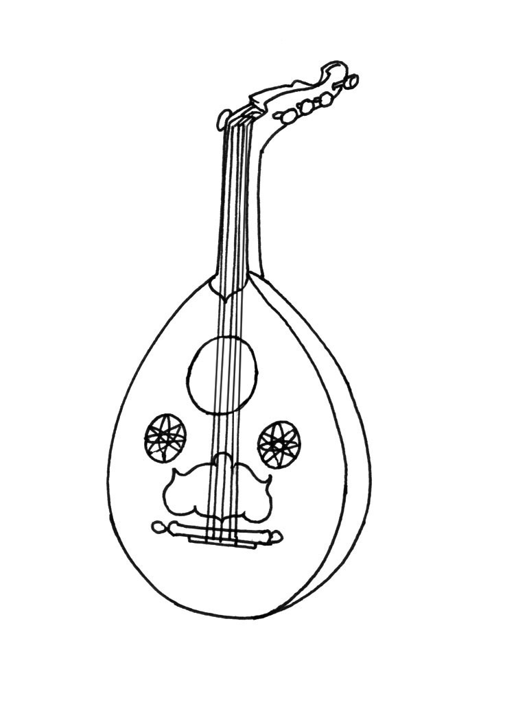 Dibujo para colorear: Instrumentos musicales (Objetos) #167154 - Dibujos para Colorear e Imprimir Gratis