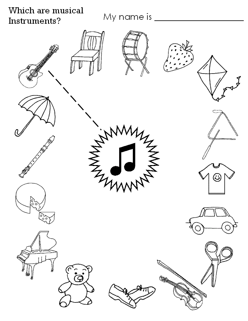 Dibujo para colorear: Instrumentos musicales (Objetos) #167359 - Dibujos para Colorear e Imprimir Gratis