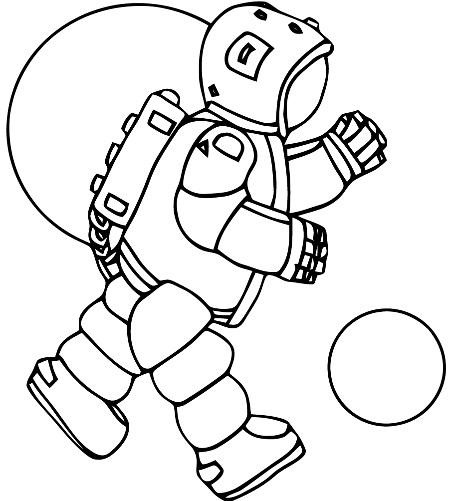 Dibujo para colorear: Astronauta (Ocupaciones) #87642 - Dibujos para Colorear e Imprimir Gratis