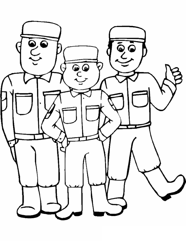Dibujo para colorear: Militar (Ocupaciones) #102206 - Dibujos para Colorear e Imprimir Gratis