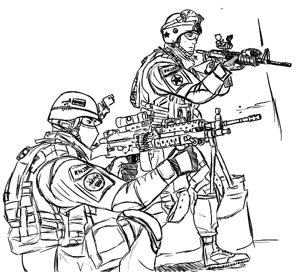 Dibujo para colorear: Militar (Ocupaciones) #102363 - Dibujos para Colorear e Imprimir Gratis