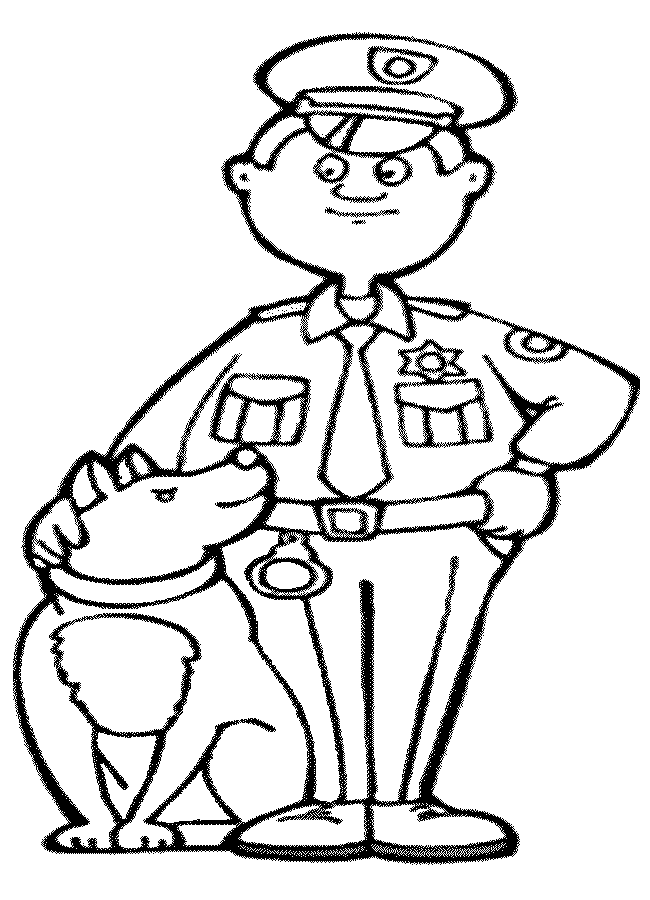 Dibujo para colorear: Oficial de policia (Ocupaciones) #105356 - Dibujos para Colorear e Imprimir Gratis