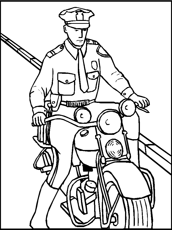 Dibujo para colorear: Oficial de policia (Ocupaciones) #105360 - Dibujos para Colorear e Imprimir Gratis