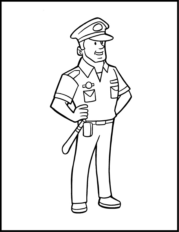 Dibujo para colorear: Oficial de policia (Ocupaciones) #105362 - Dibujos para Colorear e Imprimir Gratis
