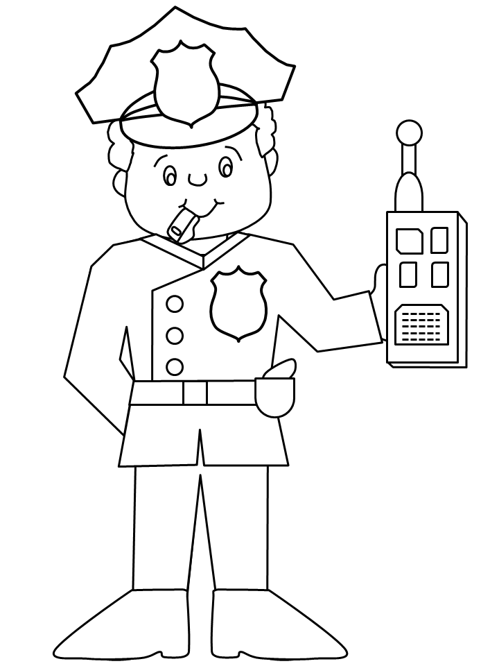 Dibujo para colorear: Oficial de policia (Ocupaciones) #105369 - Dibujos para Colorear e Imprimir Gratis