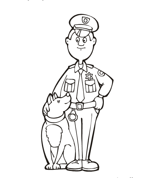 Dibujo para colorear: Oficial de policia (Ocupaciones) #105371 - Dibujos para Colorear e Imprimir Gratis