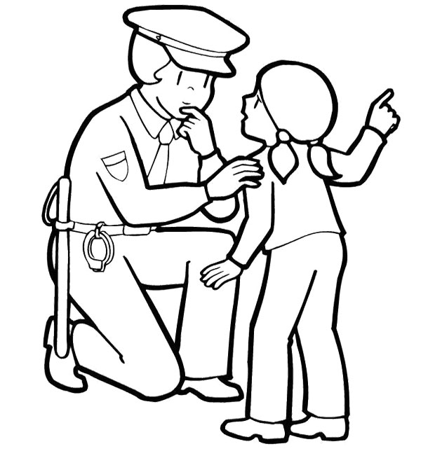Dibujo para colorear: Oficial de policia (Ocupaciones) #105410 - Dibujos para Colorear e Imprimir Gratis