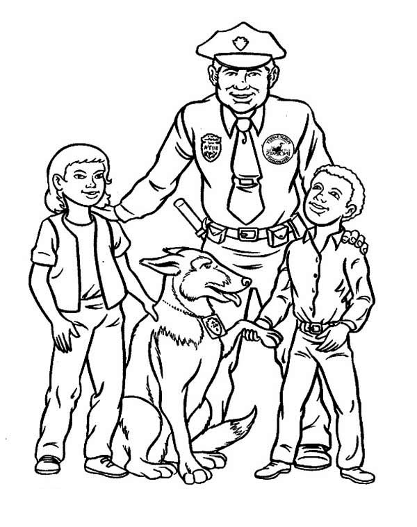 Dibujo para colorear: Oficial de policia (Ocupaciones) #105411 - Dibujos para Colorear e Imprimir Gratis