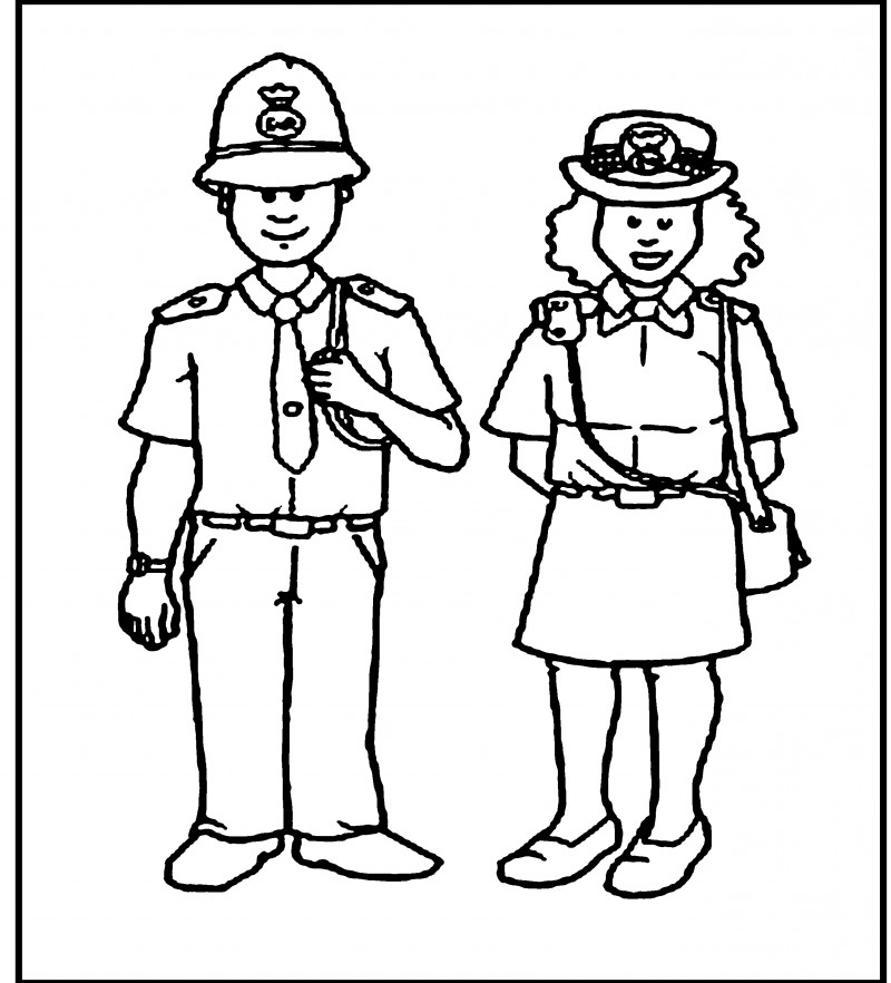 Dibujo para colorear: Oficial de policia (Ocupaciones) #105424 - Dibujos para Colorear e Imprimir Gratis