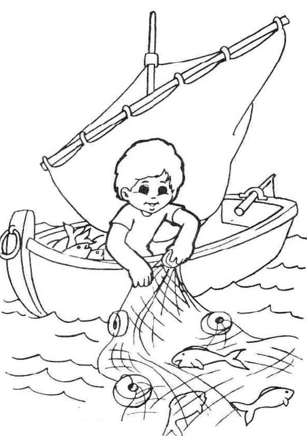Dibujo para colorear: Pescador (Ocupaciones) #103956 - Dibujos para Colorear e Imprimir Gratis