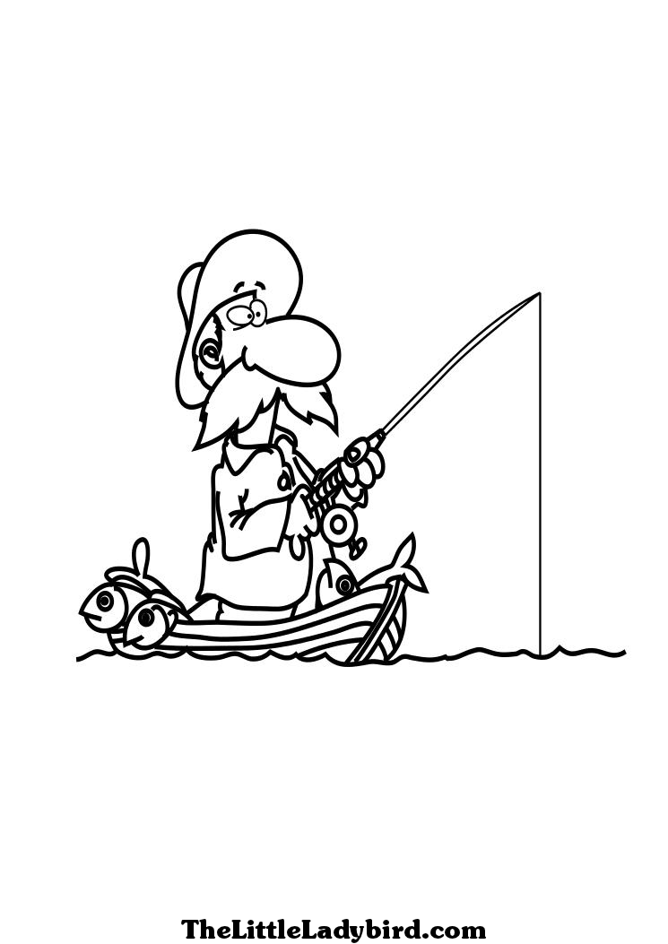 Dibujo para colorear: Pescador (Ocupaciones) #103983 - Dibujos para Colorear e Imprimir Gratis
