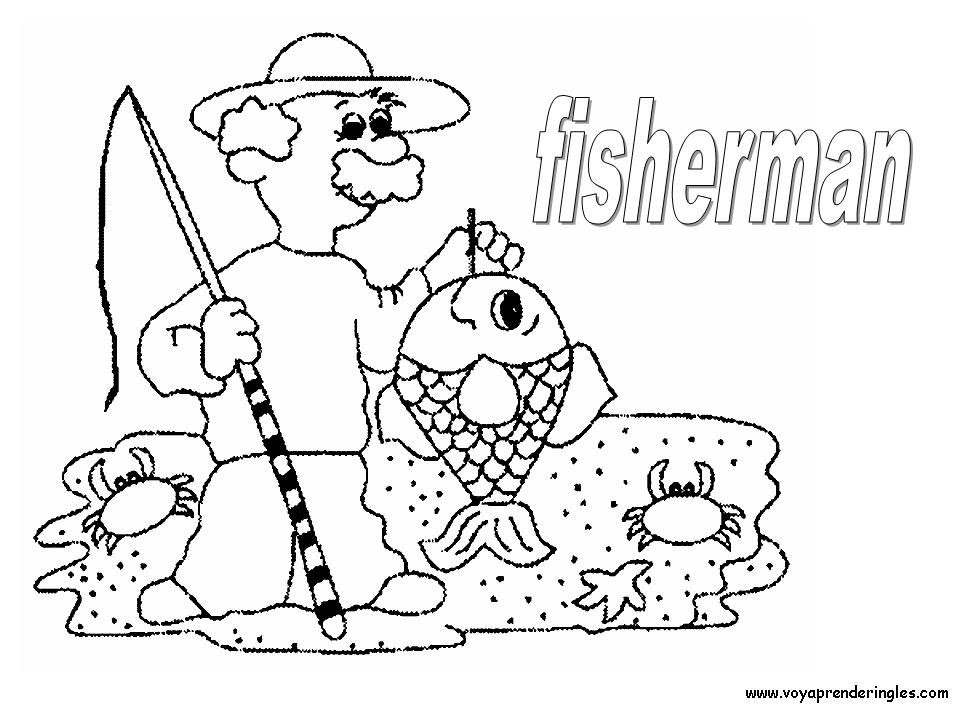 Dibujo para colorear: Pescador (Ocupaciones) #104044 - Dibujos para Colorear e Imprimir Gratis