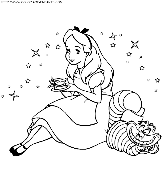 Dibujo para colorear: Alice in Wonderland (Películas de animación) #127889 - Dibujos para Colorear e Imprimir Gratis