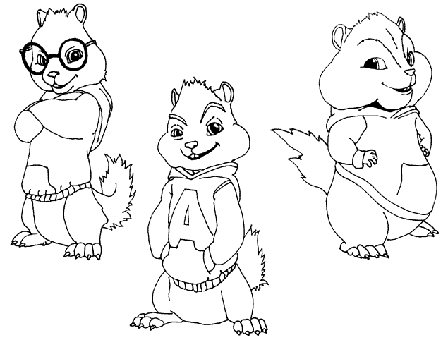 Dibujo para colorear: Alvin and the Chipmunks (Películas de animación) #128241 - Dibujos para Colorear e Imprimir Gratis