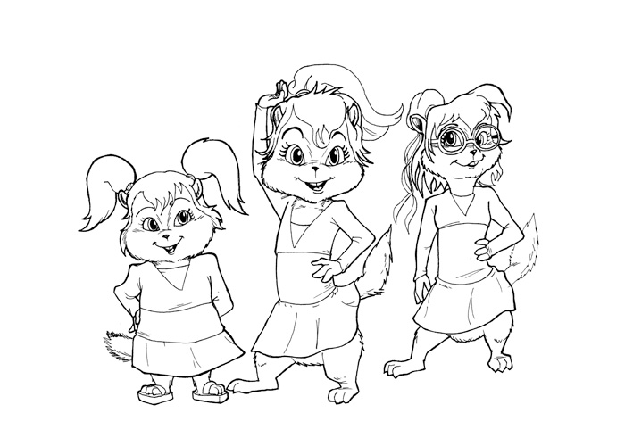Dibujo para colorear: Alvin and the Chipmunks (Películas de animación) #128242 - Dibujos para Colorear e Imprimir Gratis