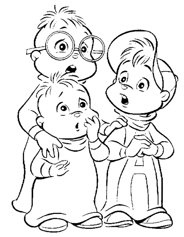 Dibujo para colorear: Alvin and the Chipmunks (Películas de animación) #128243 - Dibujos para Colorear e Imprimir Gratis