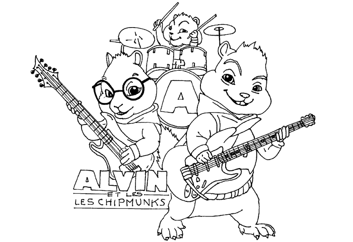 Dibujo para colorear: Alvin and the Chipmunks (Películas de animación) #128246 - Dibujos para Colorear e Imprimir Gratis