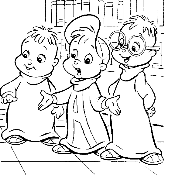 Dibujo para colorear: Alvin and the Chipmunks (Películas de animación) #128250 - Dibujos para Colorear e Imprimir Gratis