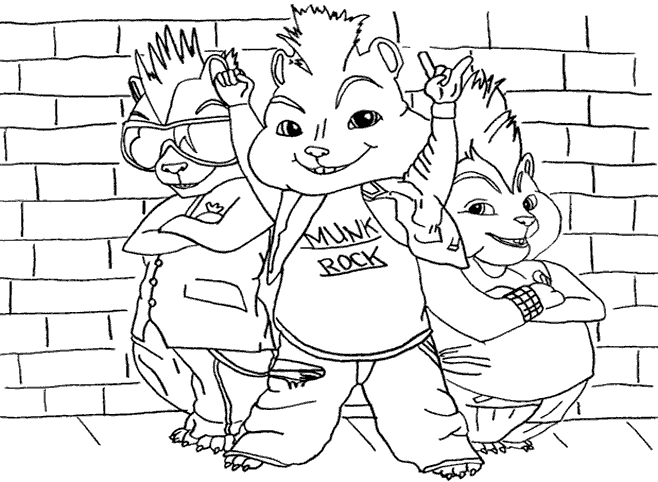 Dibujo para colorear: Alvin and the Chipmunks (Películas de animación) #128251 - Dibujos para Colorear e Imprimir Gratis