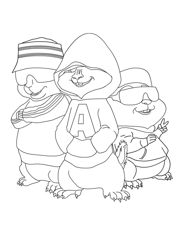 Dibujo para colorear: Alvin and the Chipmunks (Películas de animación) #128254 - Dibujos para Colorear e Imprimir Gratis