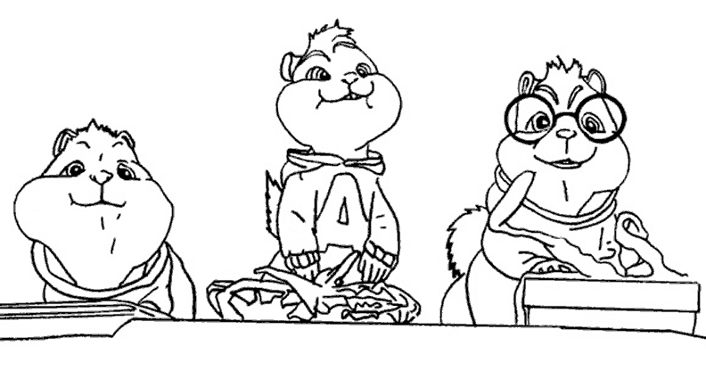 Dibujo para colorear: Alvin and the Chipmunks (Películas de animación) #128276 - Dibujos para Colorear e Imprimir Gratis