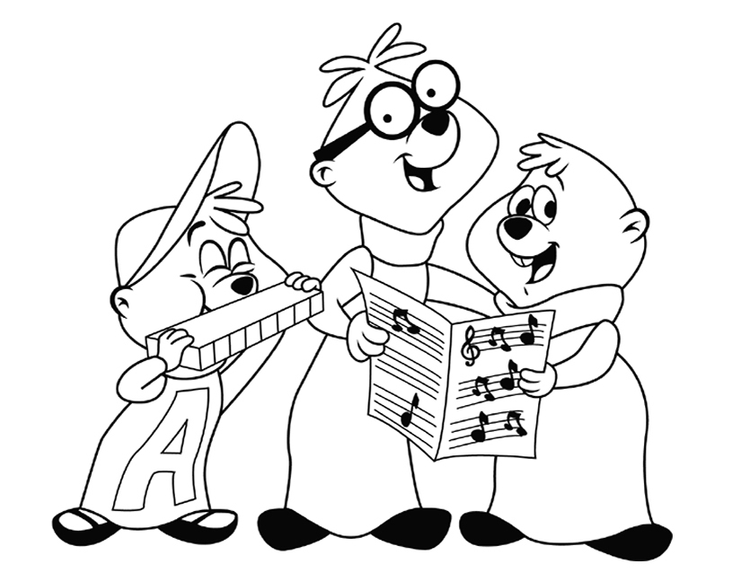 Dibujo para colorear: Alvin and the Chipmunks (Películas de animación) #128300 - Dibujos para Colorear e Imprimir Gratis