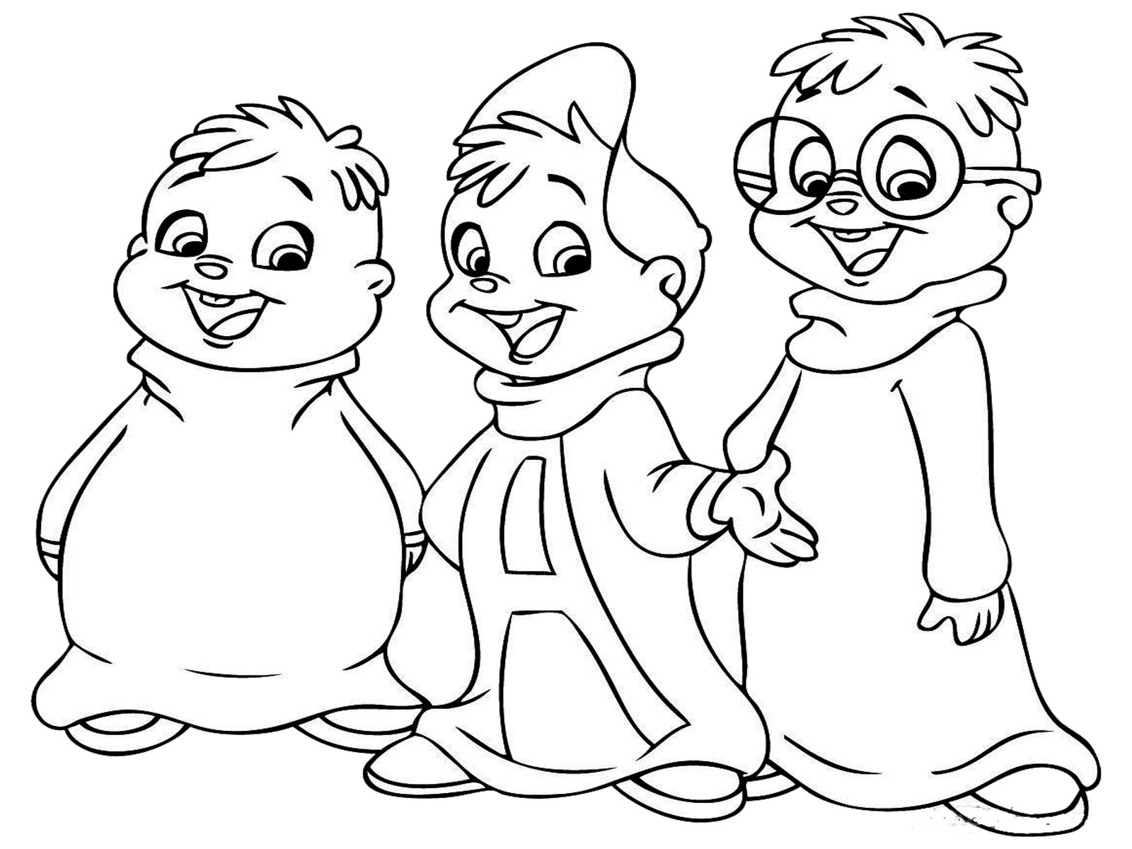 Dibujo para colorear: Alvin and the Chipmunks (Películas de animación) #128304 - Dibujos para Colorear e Imprimir Gratis