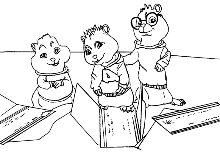 Dibujo para colorear: Alvin and the Chipmunks (Películas de animación) #128320 - Dibujos para Colorear e Imprimir Gratis