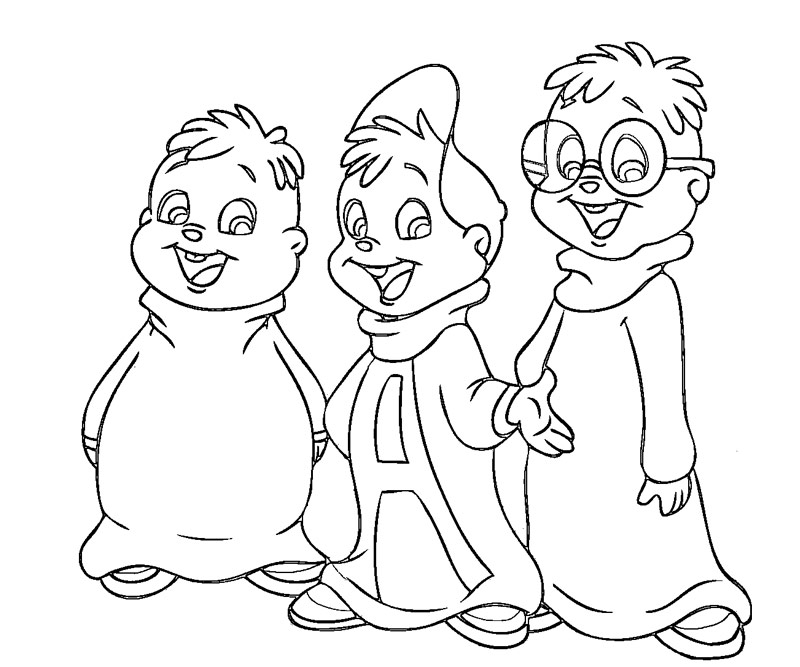 Dibujo para colorear: Alvin and the Chipmunks (Películas de animación) #128332 - Dibujos para Colorear e Imprimir Gratis