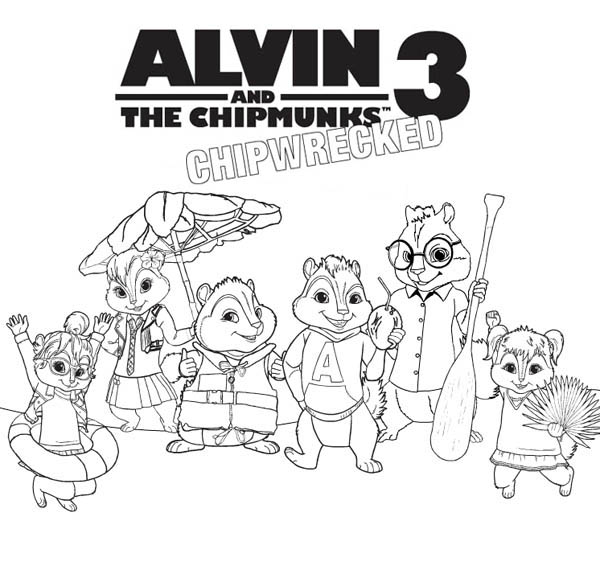Dibujo para colorear: Alvin and the Chipmunks (Películas de animación) #128338 - Dibujos para Colorear e Imprimir Gratis